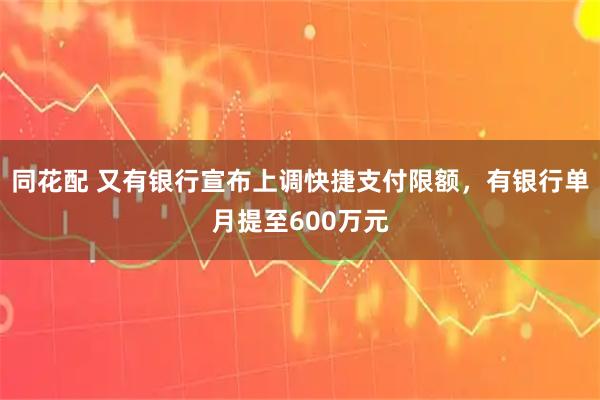 同花配 又有银行宣布上调快捷支付限额，有银行单月提至600万元