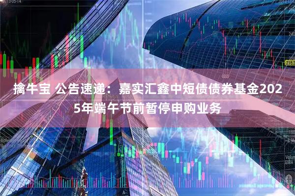擒牛宝 公告速递：嘉实汇鑫中短债债券基金2025年端午节前暂停申购业务
